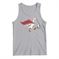Morocco Soccer Tank Top Funny Goose Wearing Moroccan Flag Patriotic Football Fan Graphic