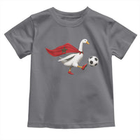 Morocco Soccer Toddler T Shirt Funny Goose Wearing Moroccan Flag Patriotic Football Fan Graphic