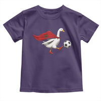 Morocco Soccer Toddler T Shirt Funny Goose Wearing Moroccan Flag Patriotic Football Fan Graphic
