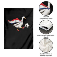 Funny Paraguay Soccer Garden Flag Goose Wearing Paraguayan Flag Patriotic Football Fan Graphic