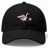 Funny Paraguay Soccer Baseball Cap Goose Wearing Paraguayan Flag Patriotic Football Fan Graphic