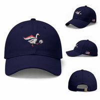 Funny Paraguay Soccer Baseball Cap Goose Wearing Paraguayan Flag Patriotic Football Fan Graphic