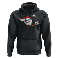 Funny Paraguay Soccer Hoodie Goose Wearing Paraguayan Flag Patriotic Football Fan Graphic