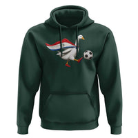 Funny Paraguay Soccer Hoodie Goose Wearing Paraguayan Flag Patriotic Football Fan Graphic