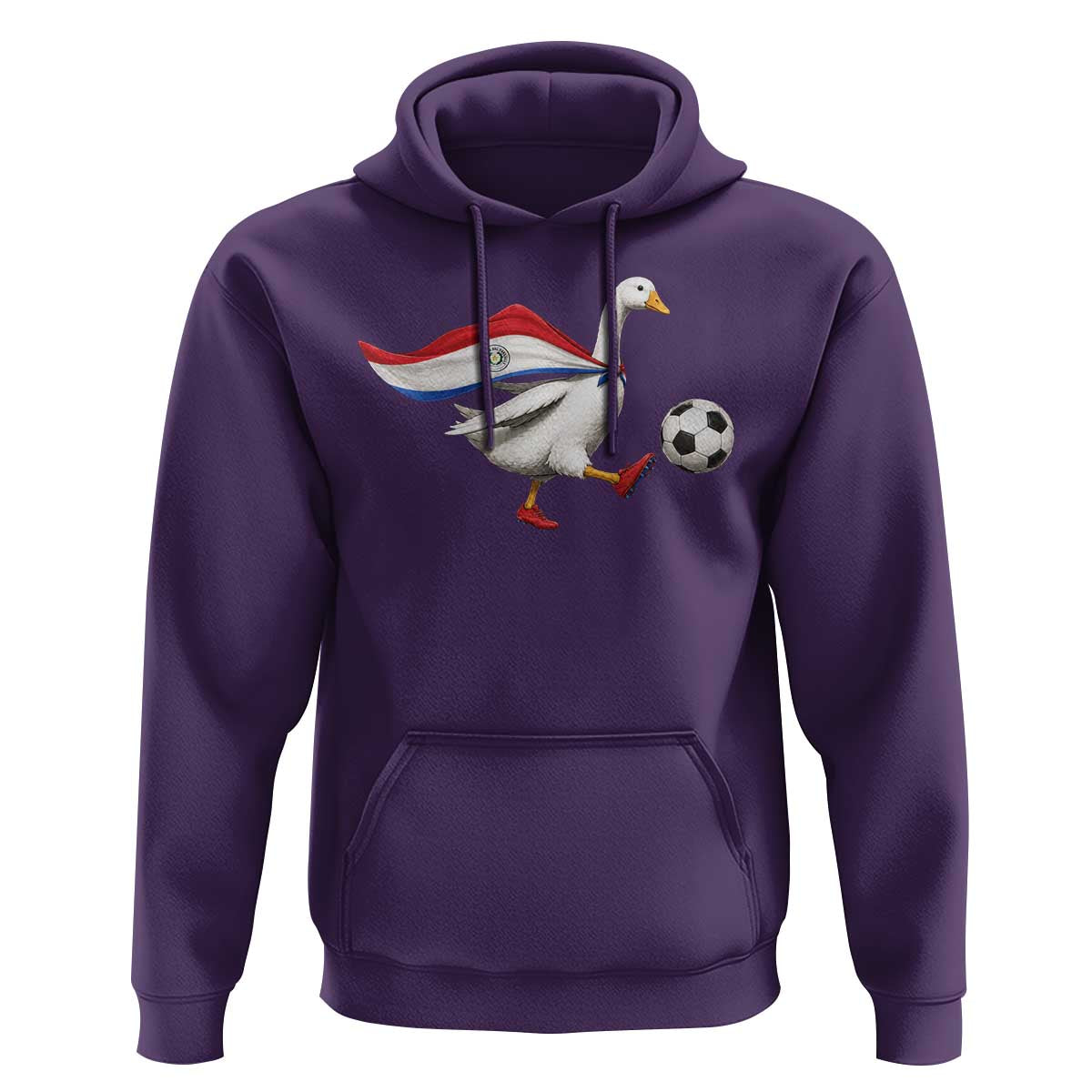 Funny Paraguay Soccer Hoodie Goose Wearing Paraguayan Flag Patriotic Football Fan Graphic