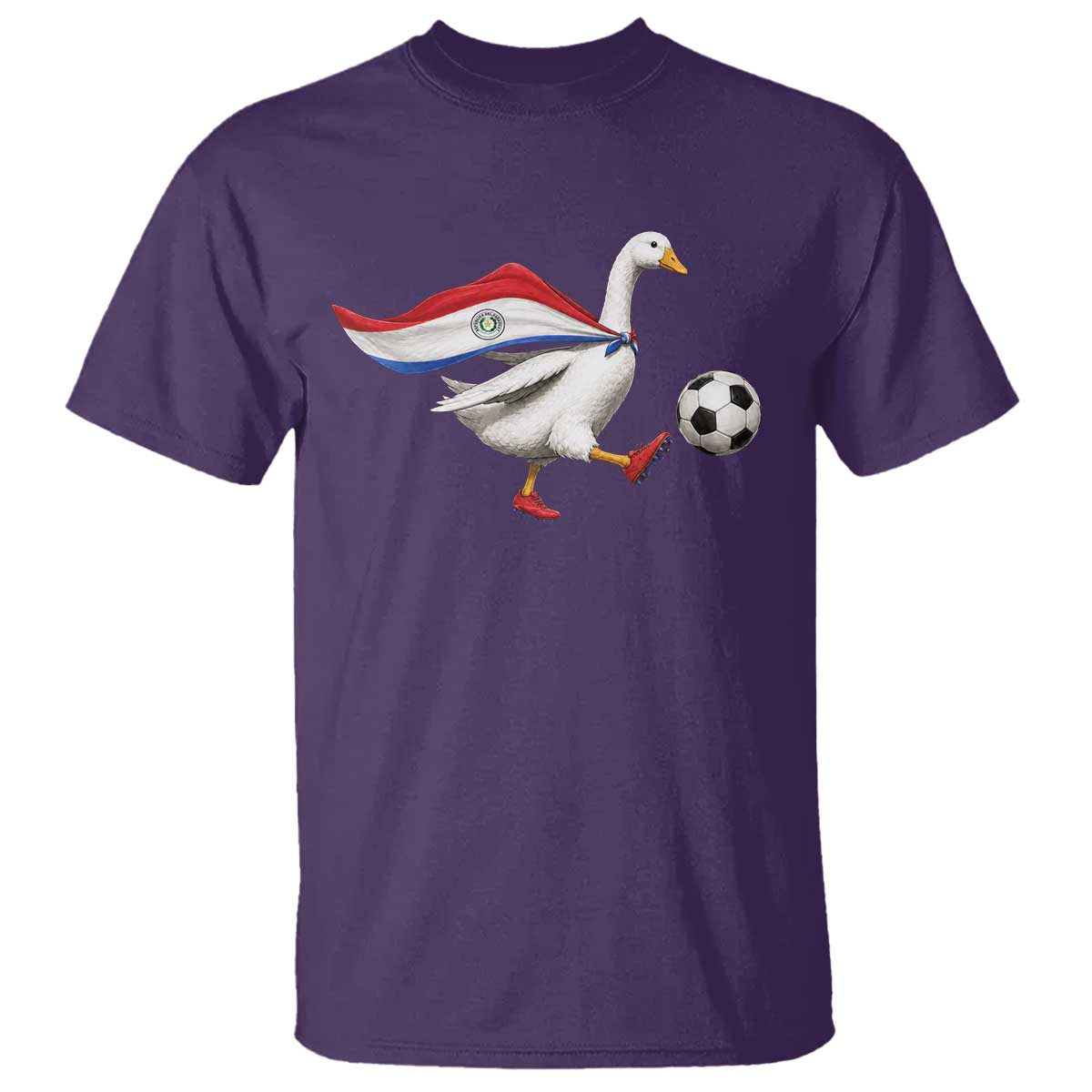 Funny Paraguay Soccer T Shirt Goose Wearing Paraguayan Flag Patriotic Football Fan Graphic