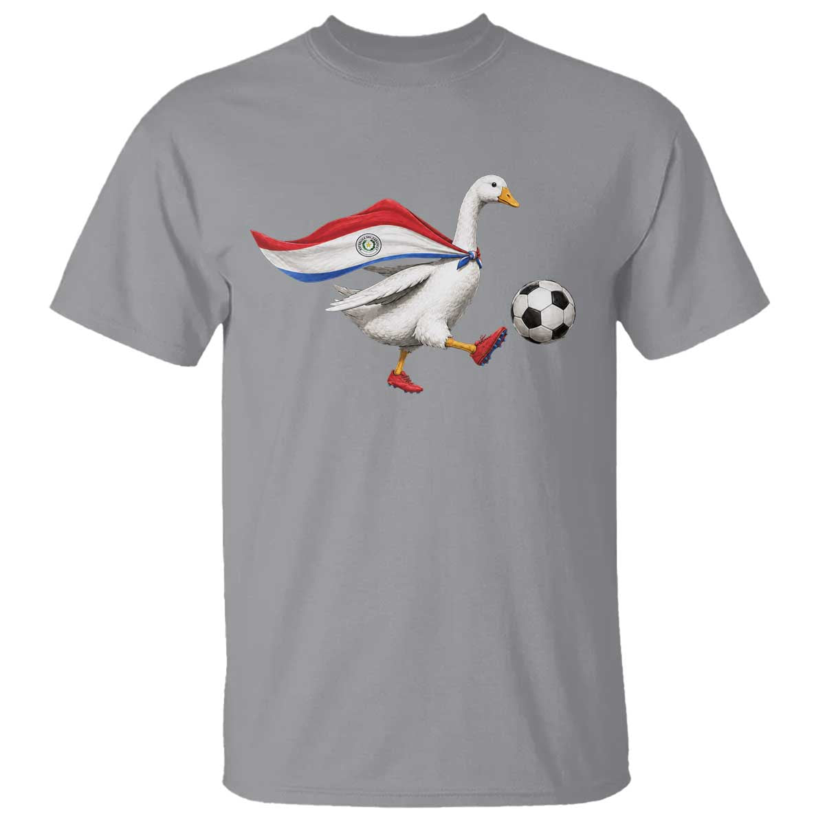 Funny Paraguay Soccer T Shirt Goose Wearing Paraguayan Flag Patriotic Football Fan Graphic