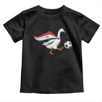 Funny Paraguay Soccer Toddler T Shirt Goose Wearing Paraguayan Flag Patriotic Football Fan Graphic