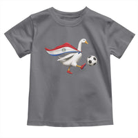 Funny Paraguay Soccer Toddler T Shirt Goose Wearing Paraguayan Flag Patriotic Football Fan Graphic