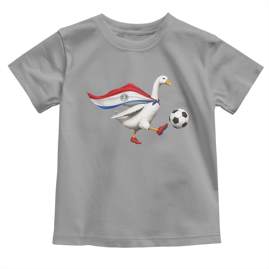Funny Paraguay Soccer Toddler T Shirt Goose Wearing Paraguayan Flag Patriotic Football Fan Graphic