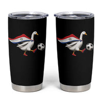 Funny Paraguay Soccer Tumbler Cup Goose Wearing Paraguayan Flag Patriotic Football Fan Graphic