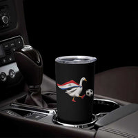 Funny Paraguay Soccer Tumbler Cup Goose Wearing Paraguayan Flag Patriotic Football Fan Graphic