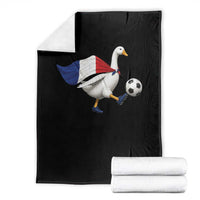 France Soccer Goose Throw Blanket French Flag Patriotic Football Fan Graphic