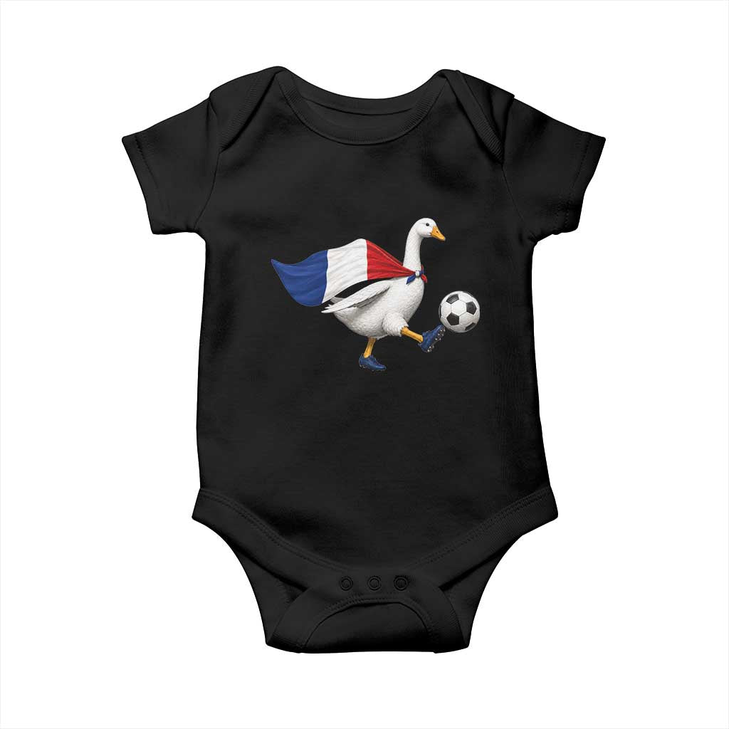 France Soccer Goose Baby Onesie French Flag Patriotic Football Fan Graphic