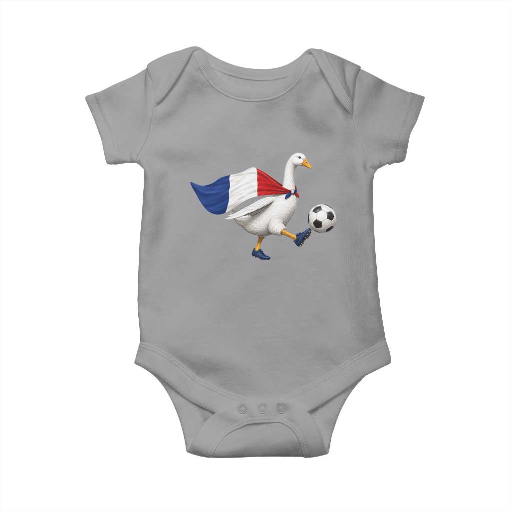 France Soccer Goose Baby Onesie French Flag Patriotic Football Fan Graphic