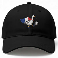 France Soccer Goose Baseball Cap French Flag Patriotic Football Fan Graphic