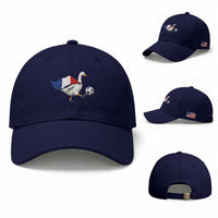 France Soccer Goose Baseball Cap French Flag Patriotic Football Fan Graphic