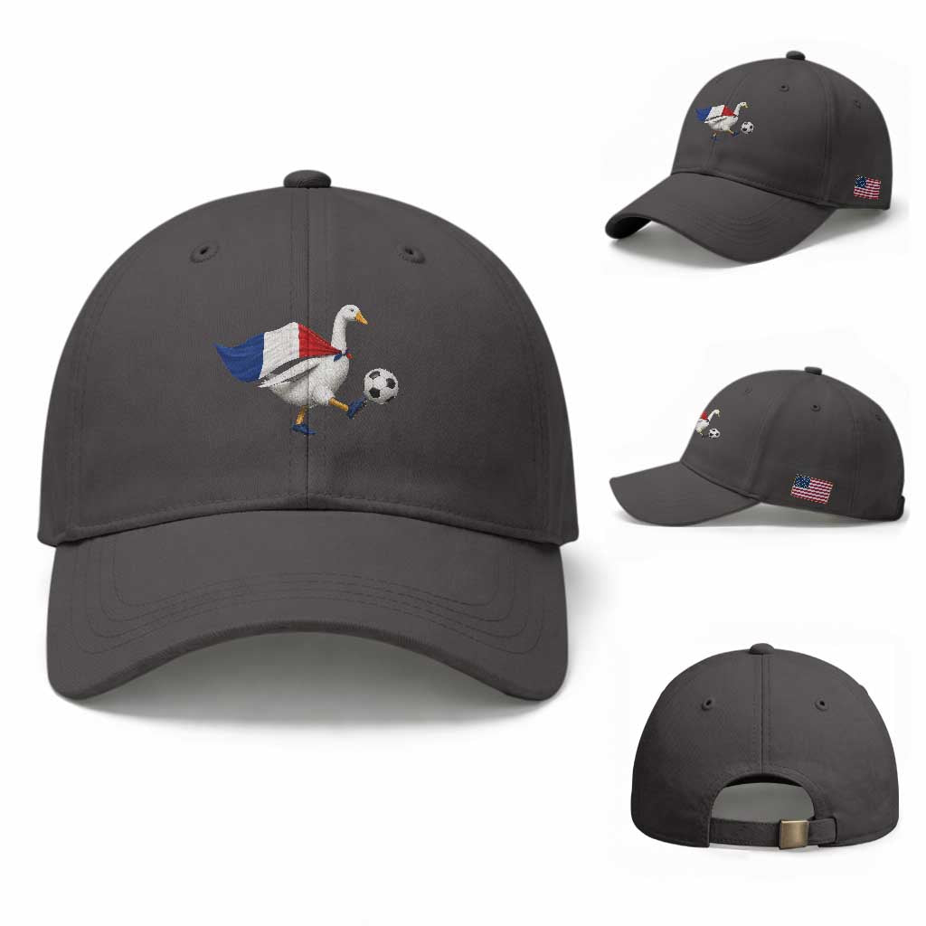 France Soccer Goose Baseball Cap French Flag Patriotic Football Fan Graphic
