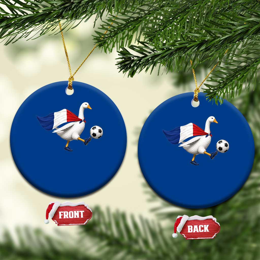France Soccer Goose Ceramic Ornament French Flag Patriotic Football Fan Graphic