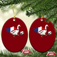 France Soccer Goose Ceramic Ornament French Flag Patriotic Football Fan Graphic