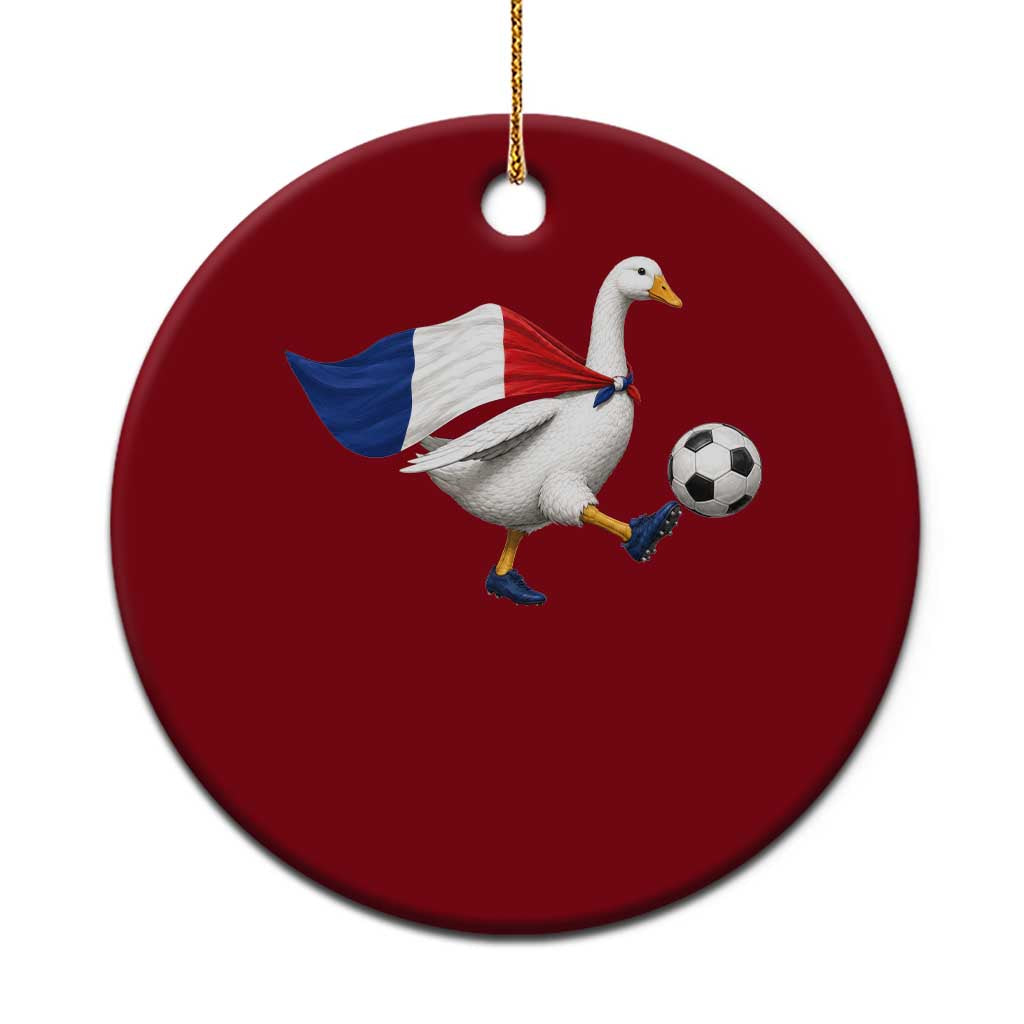 France Soccer Goose Ceramic Ornament French Flag Patriotic Football Fan Graphic