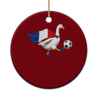 France Soccer Goose Ceramic Ornament French Flag Patriotic Football Fan Graphic