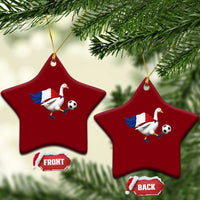 France Soccer Goose Ceramic Ornament French Flag Patriotic Football Fan Graphic