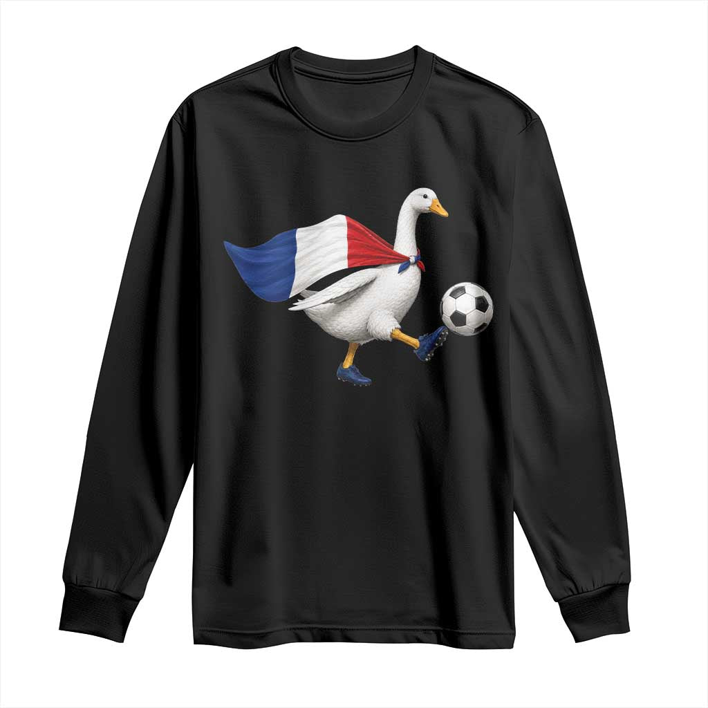 France Soccer Goose Long Sleeve Shirt French Flag Patriotic Football Fan Graphic