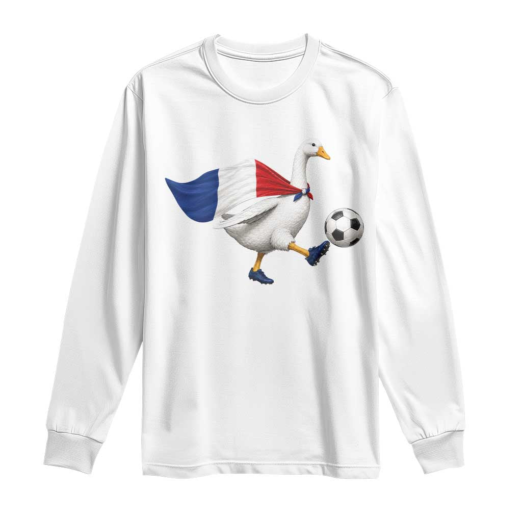France Soccer Goose Long Sleeve Shirt French Flag Patriotic Football Fan Graphic