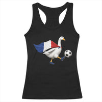 France Soccer Goose Racerback Tank Top French Flag Patriotic Football Fan Graphic