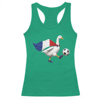 France Soccer Goose Racerback Tank Top French Flag Patriotic Football Fan Graphic