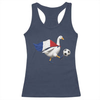 France Soccer Goose Racerback Tank Top French Flag Patriotic Football Fan Graphic