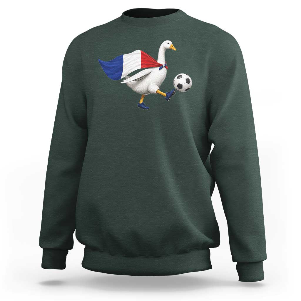 France Soccer Goose Sweatshirt French Flag Patriotic Football Fan Graphic