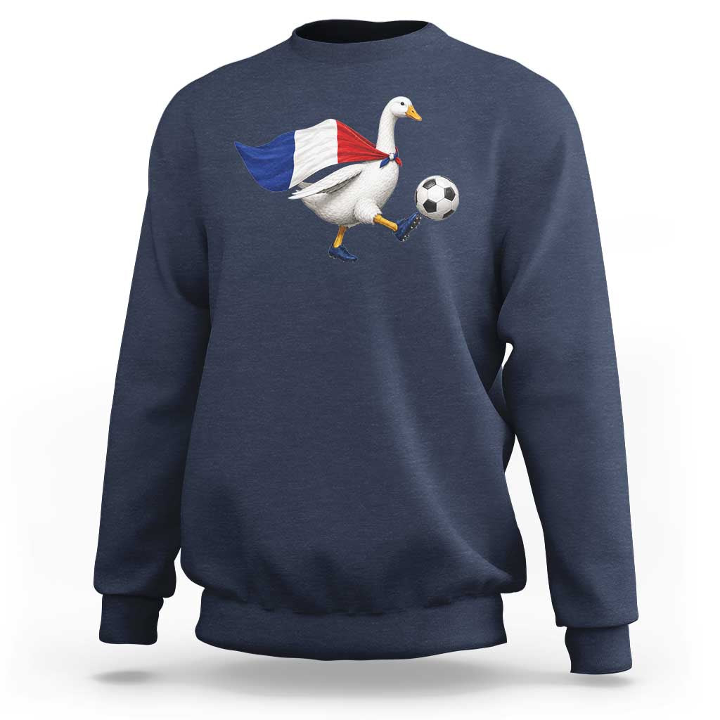 France Soccer Goose Sweatshirt French Flag Patriotic Football Fan Graphic