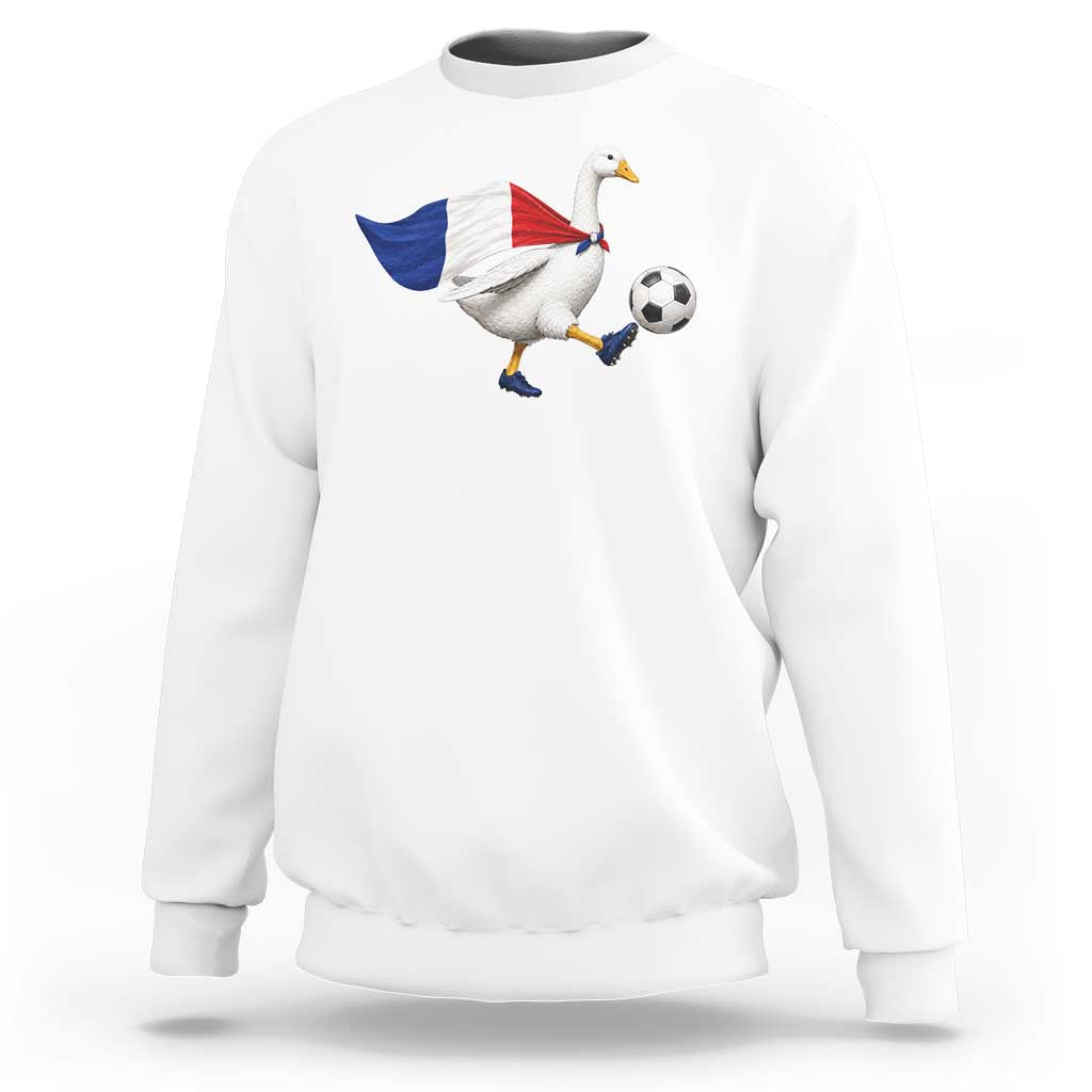 France Soccer Goose Sweatshirt French Flag Patriotic Football Fan Graphic