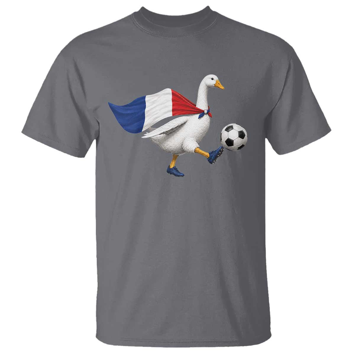 France Soccer Goose T Shirt French Flag Patriotic Football Fan Graphic