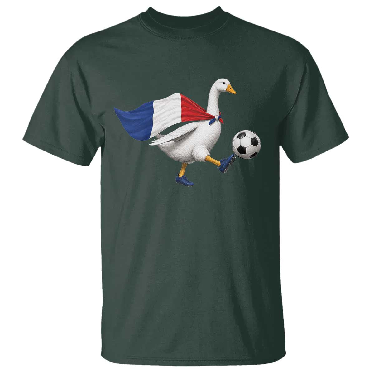 France Soccer Goose T Shirt French Flag Patriotic Football Fan Graphic