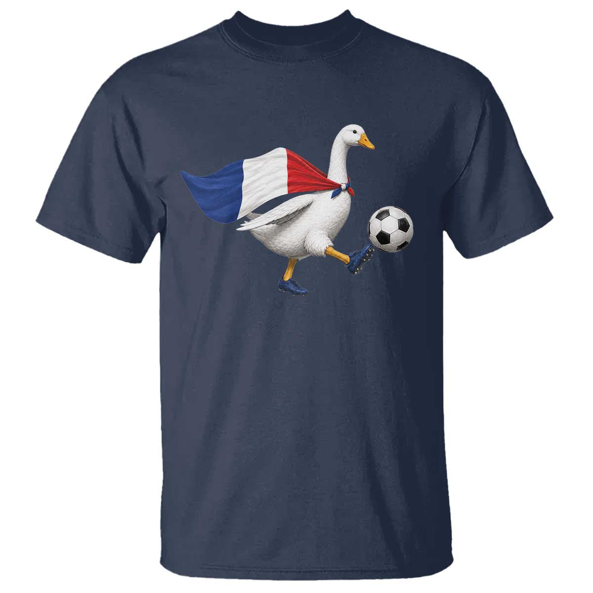 France Soccer Goose T Shirt French Flag Patriotic Football Fan Graphic