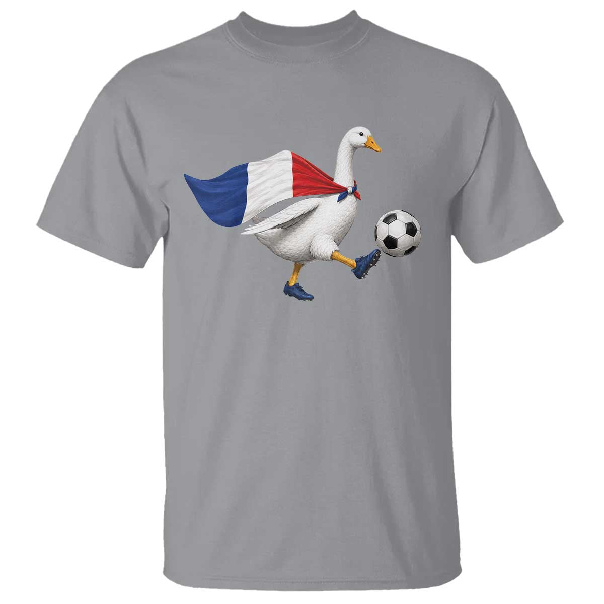 France Soccer Goose T Shirt French Flag Patriotic Football Fan Graphic