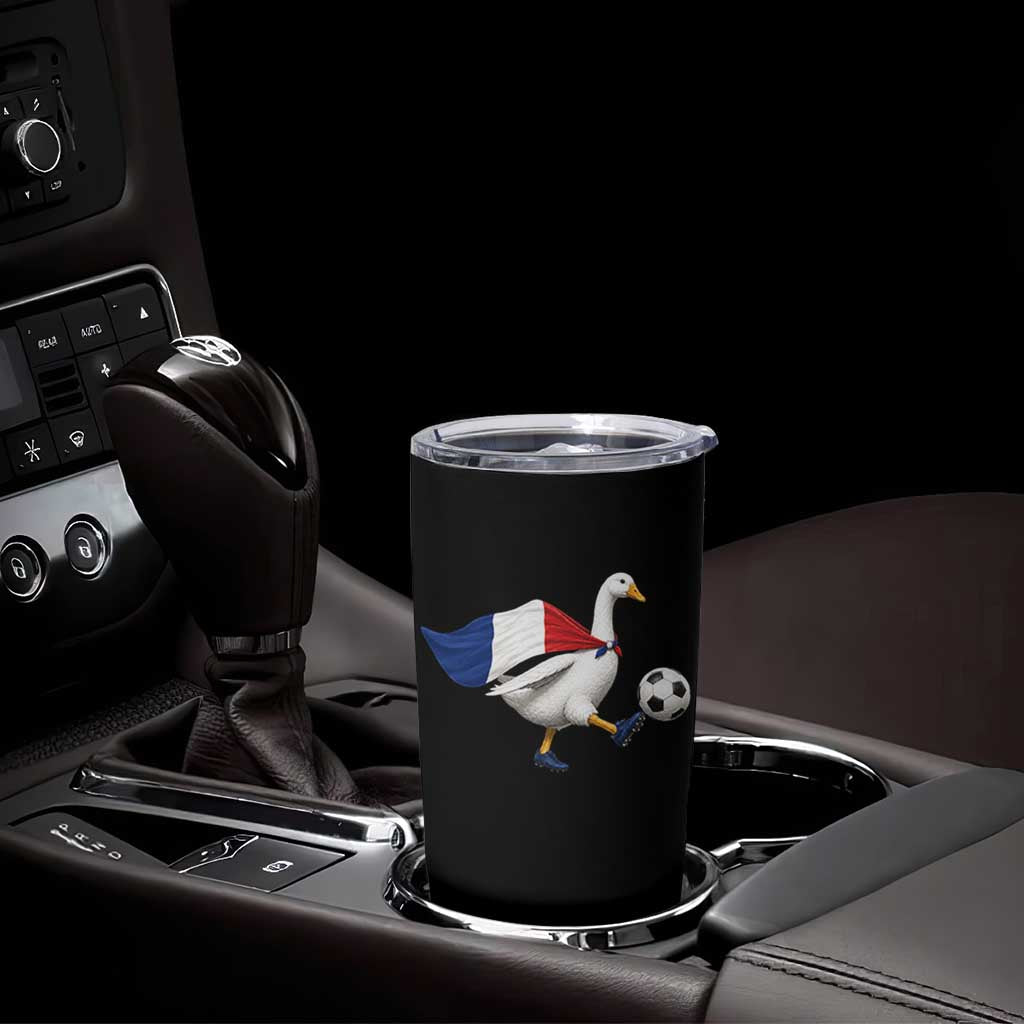 France Soccer Goose Tumbler Cup French Flag Patriotic Football Fan Graphic