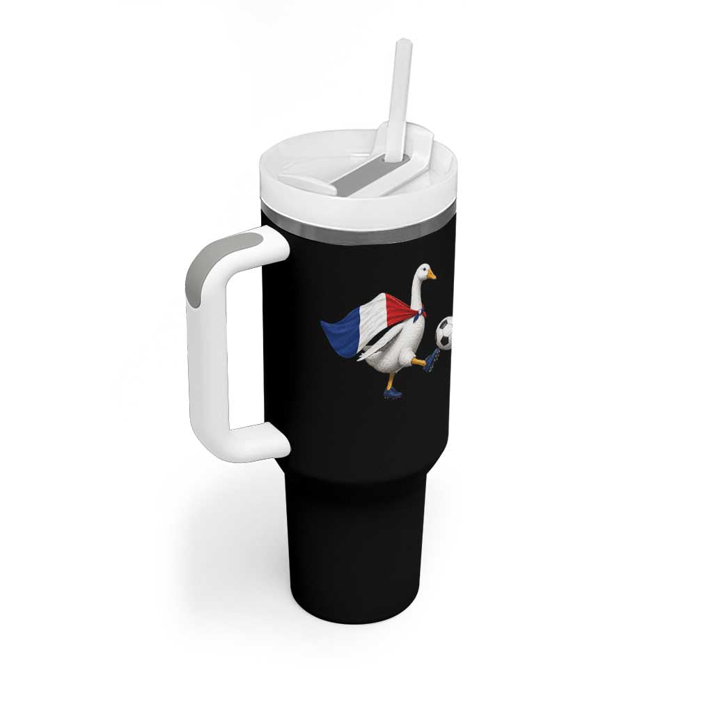 France Soccer Goose Tumbler With Handle French Flag Patriotic Football Fan Graphic