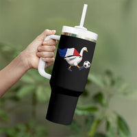 France Soccer Goose Tumbler With Handle French Flag Patriotic Football Fan Graphic