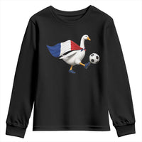 France Soccer Goose Youth Sweatshirt French Flag Patriotic Football Fan Graphic