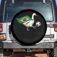 Brazil Soccer Goose Spare Tire Cover Brazilian Flag Patriotic Football Fan Graphic