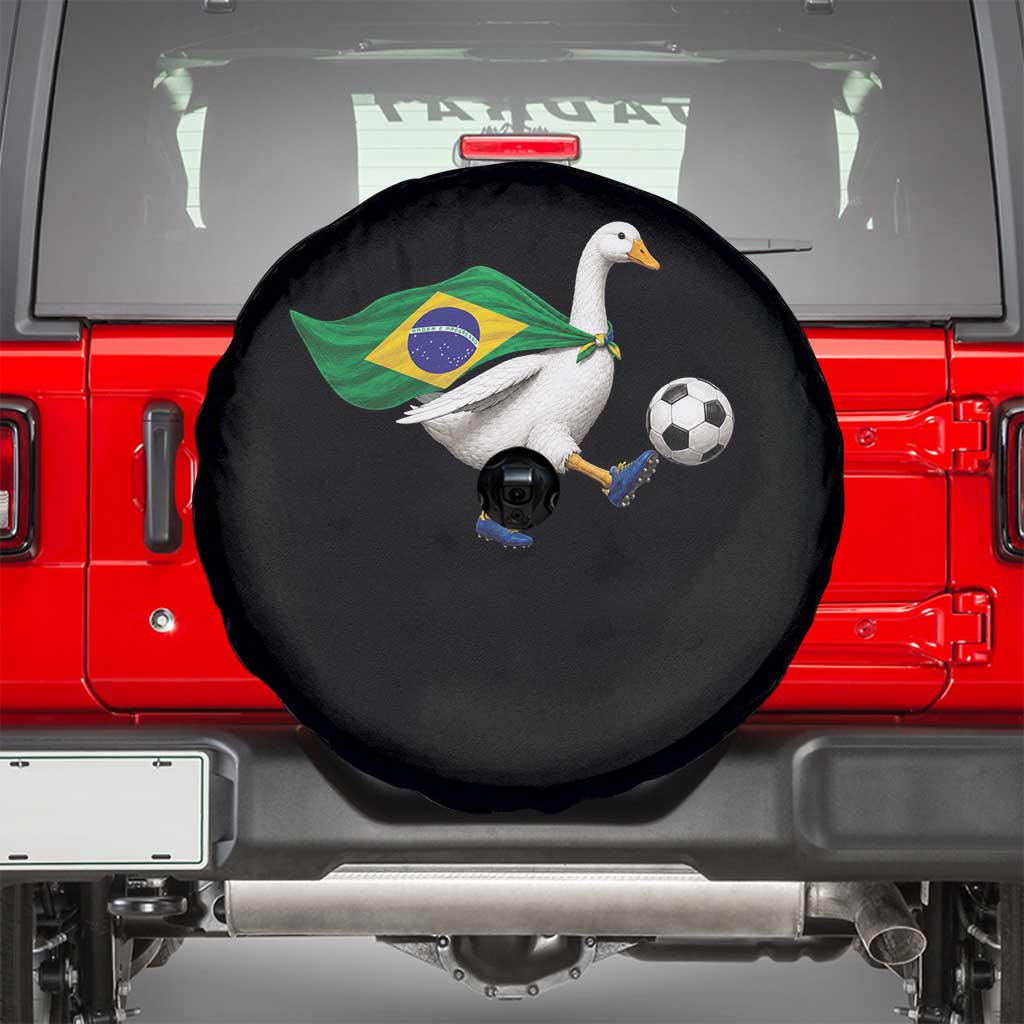 Brazil Soccer Goose Spare Tire Cover Brazilian Flag Patriotic Football Fan Graphic