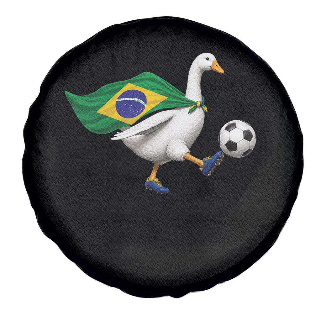 Brazil Soccer Goose Spare Tire Cover Brazilian Flag Patriotic Football Fan Graphic