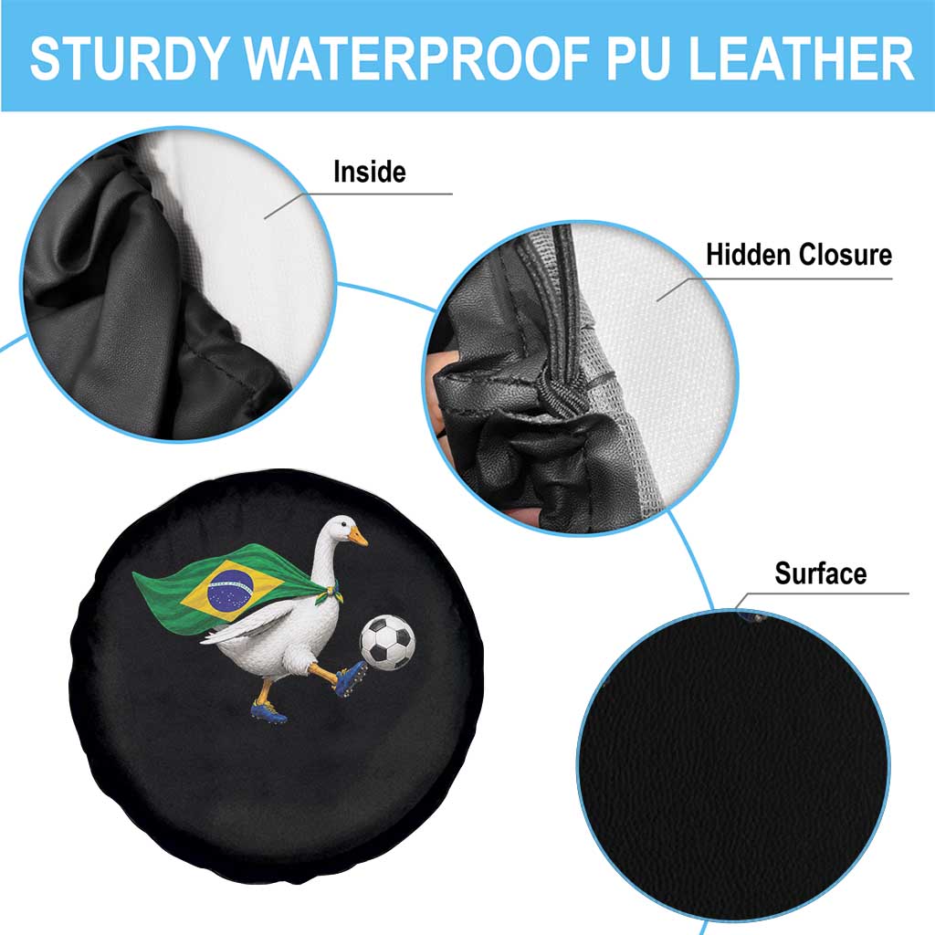 Brazil Soccer Goose Spare Tire Cover Brazilian Flag Patriotic Football Fan Graphic