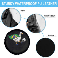 Brazil Soccer Goose Spare Tire Cover Brazilian Flag Patriotic Football Fan Graphic