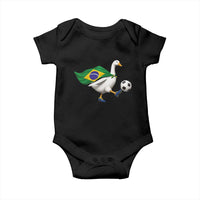 Brazil Soccer Goose Baby Onesie Brazilian Flag Patriotic Football Fan Graphic