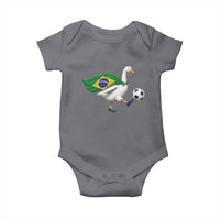 Brazil Soccer Goose Baby Onesie Brazilian Flag Patriotic Football Fan Graphic